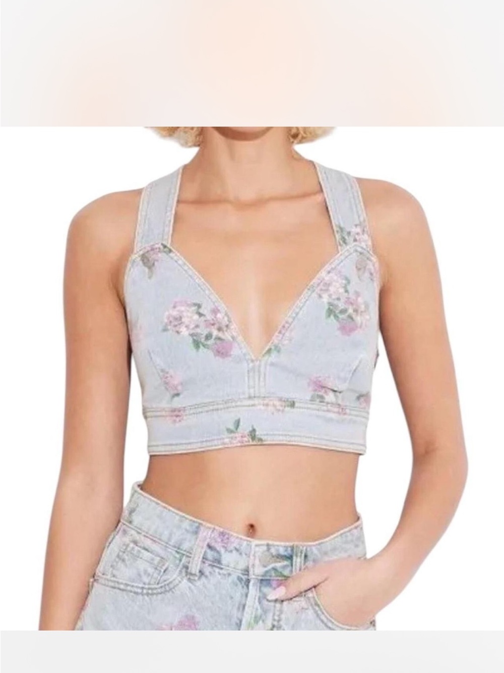 NWT Wild Fable denim crop vest small